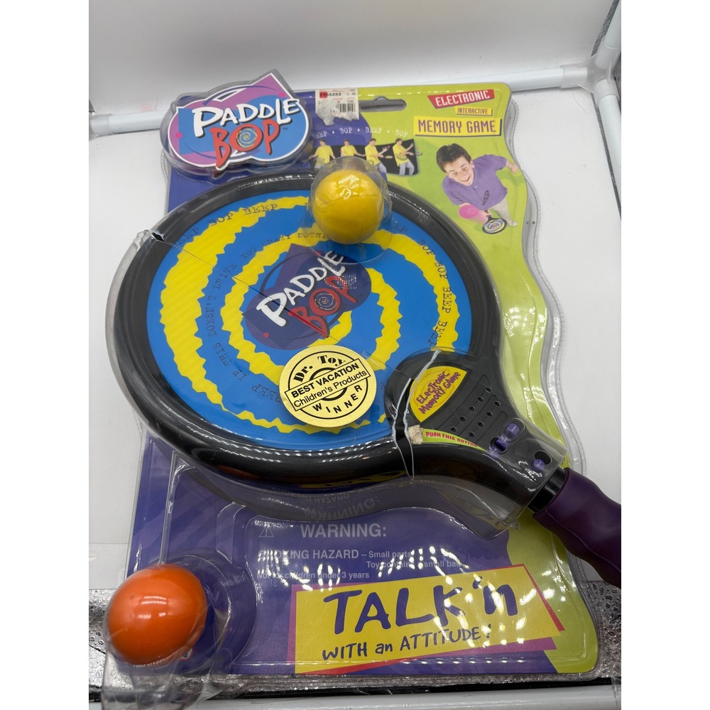 New Rare Vintage 80s 90s Paddle Bop Electronic Memory Game Toy Manley Toy Quest